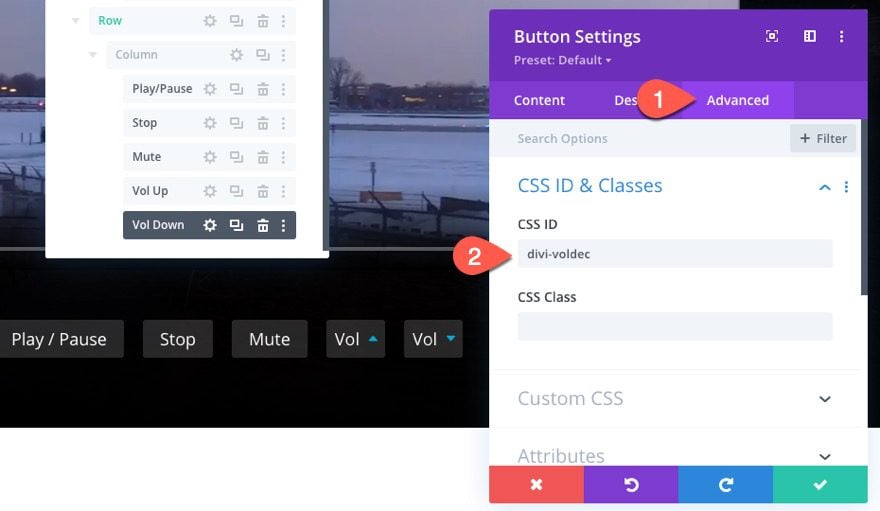 divi custom html5 video controls