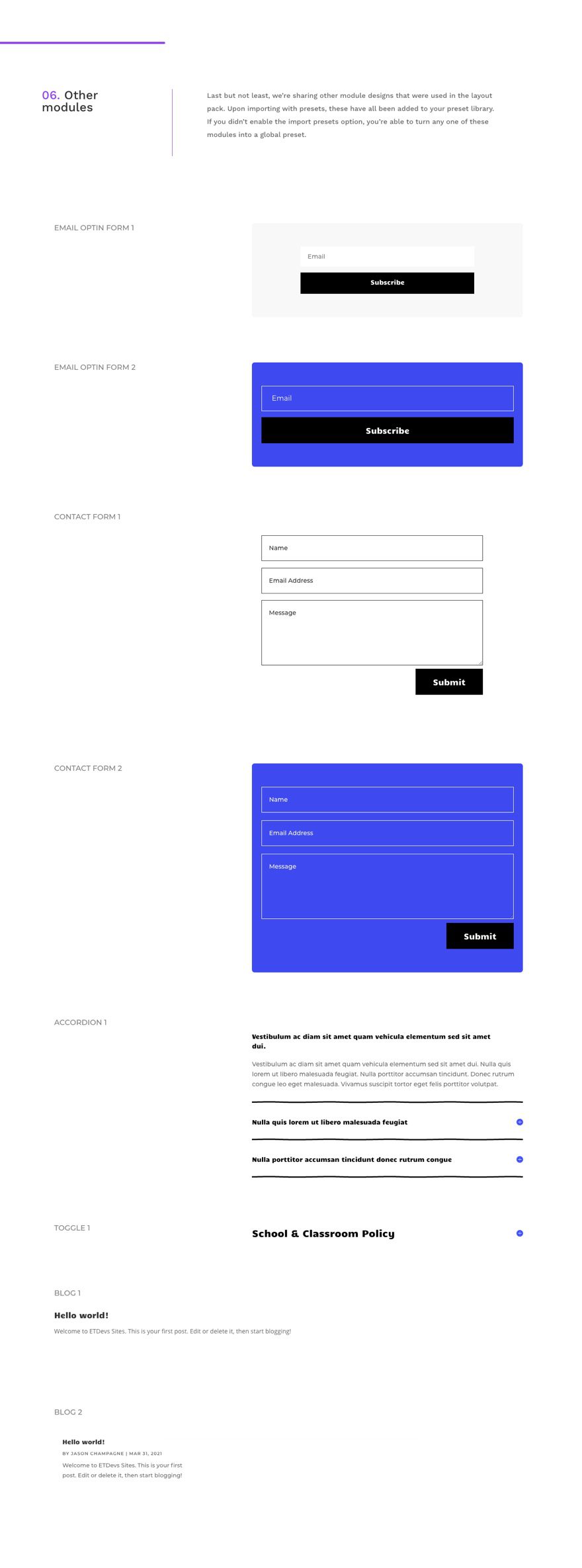 classroom global presets style guide