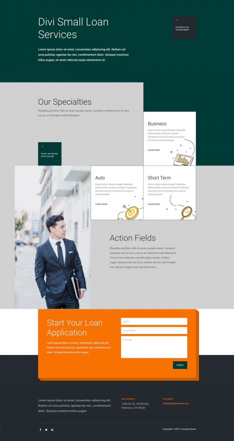 Get a FREE Personal Loan Layout Pack for Divi