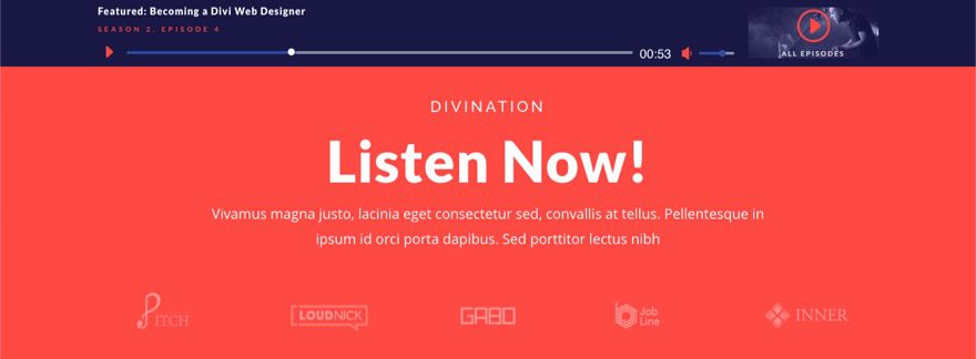 divi sticky audio content bar