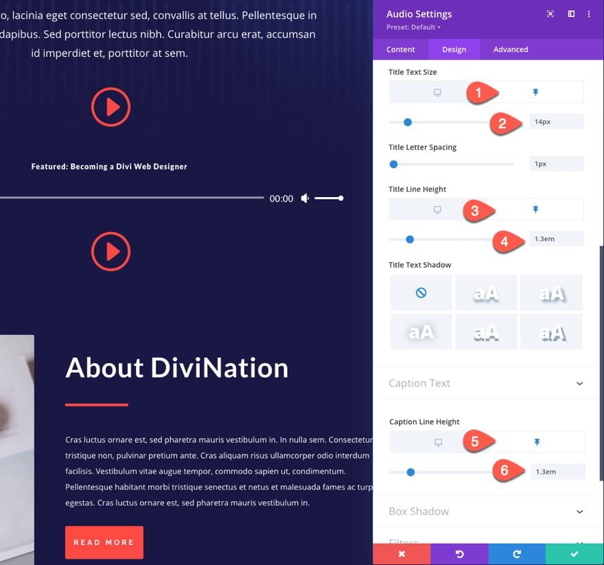 divi sticky audio content bar