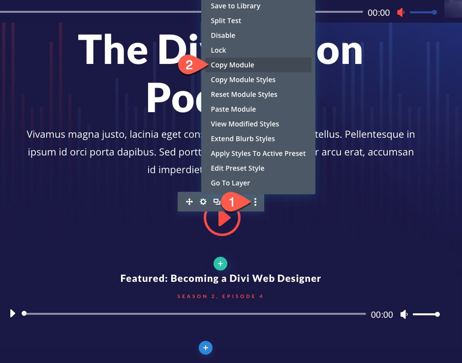 divi sticky audio content bar