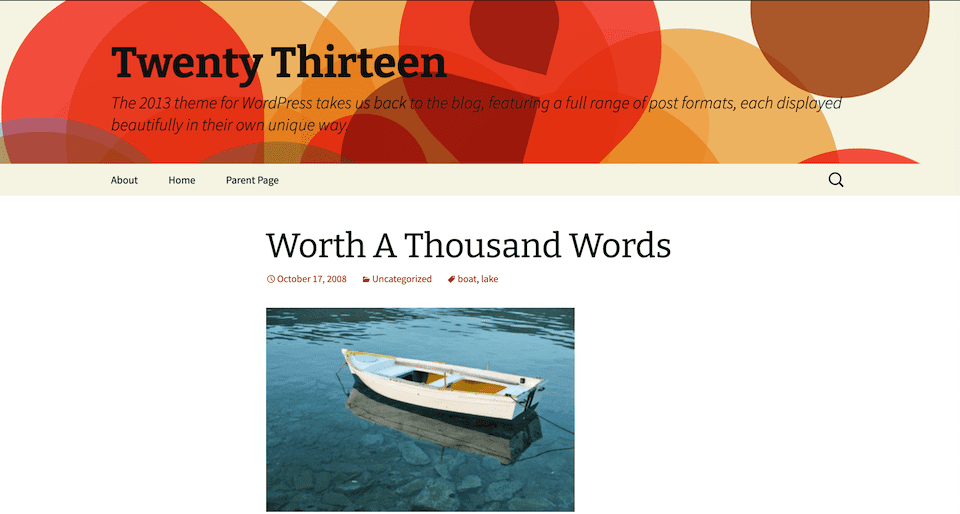 The Twenty Thirteen theme.