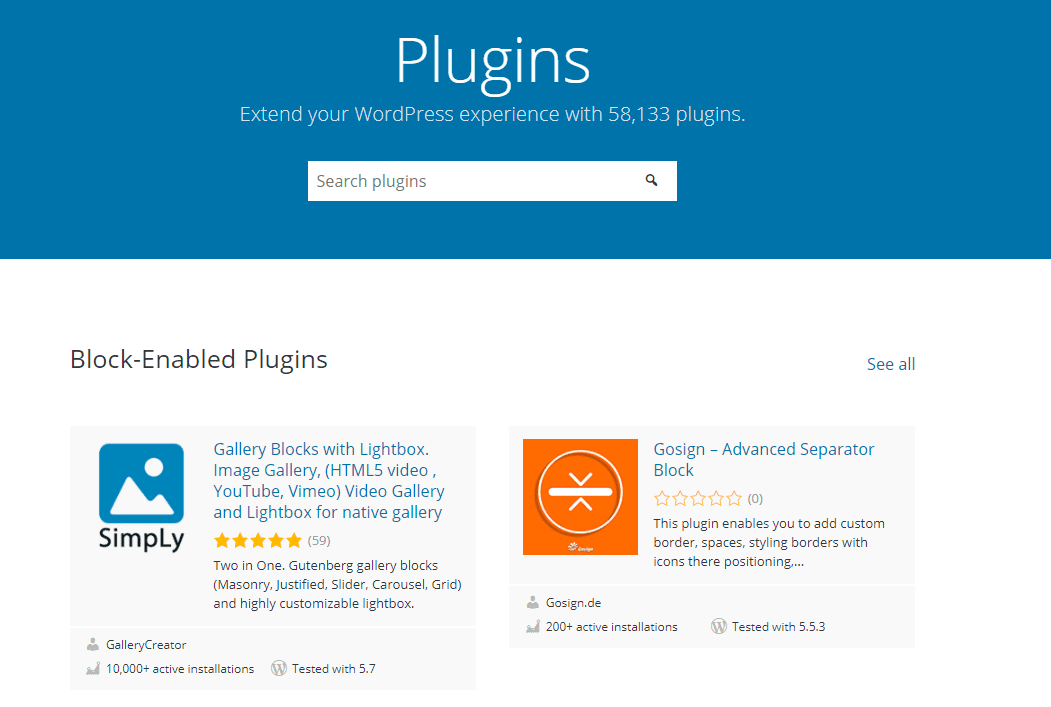 The WordPress.org plugin repository