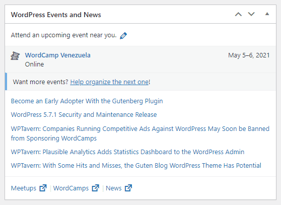 wordpress events and news