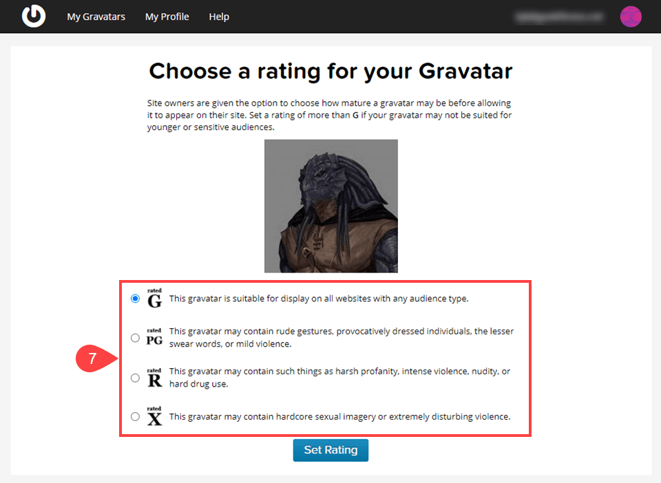 gravatar rating