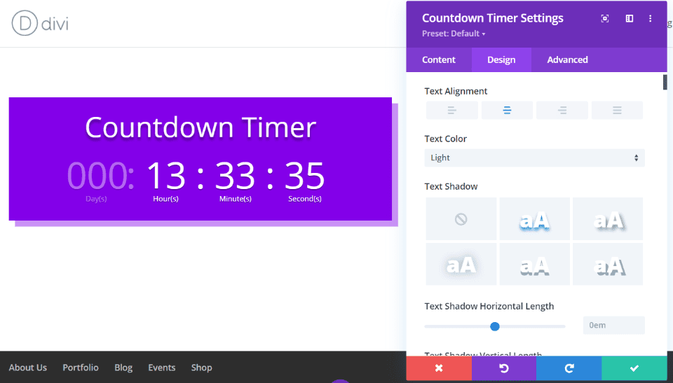 Divi Countdown Timer Module