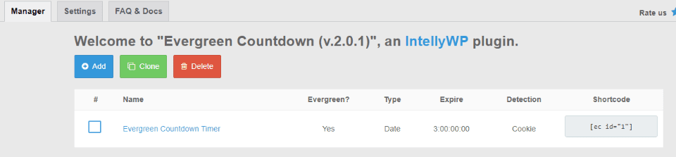 Evergreen Countdown Timer