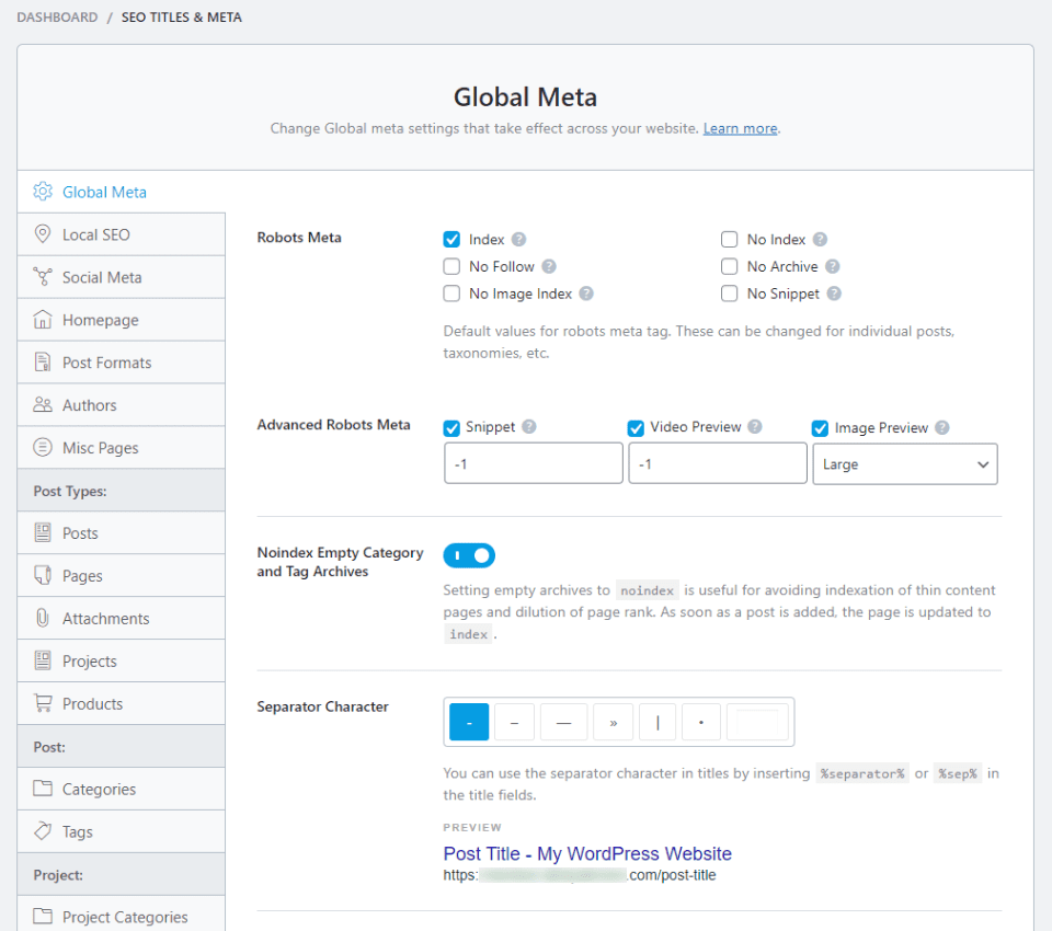 SEO Titles and Meta