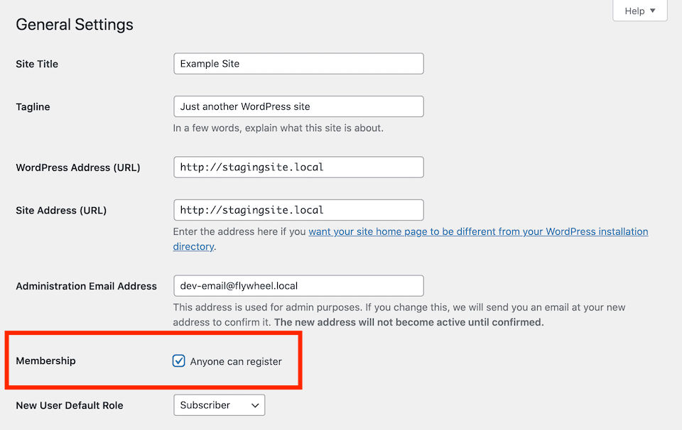 Allowing user registration on your WordPress site.