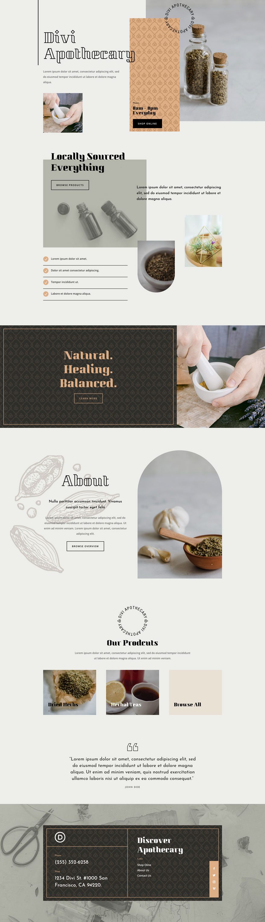 divi apothecary layout pack