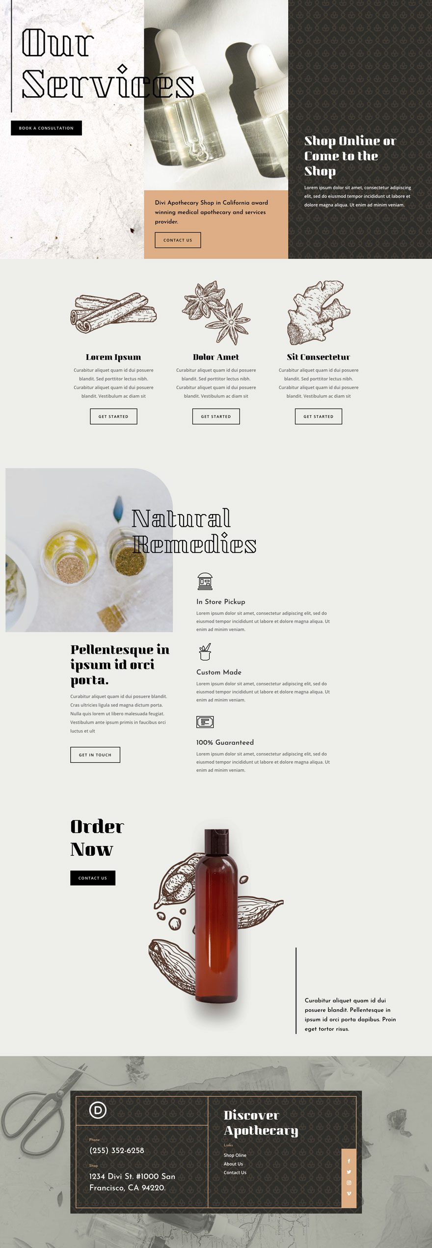 divi apothecary layout pack