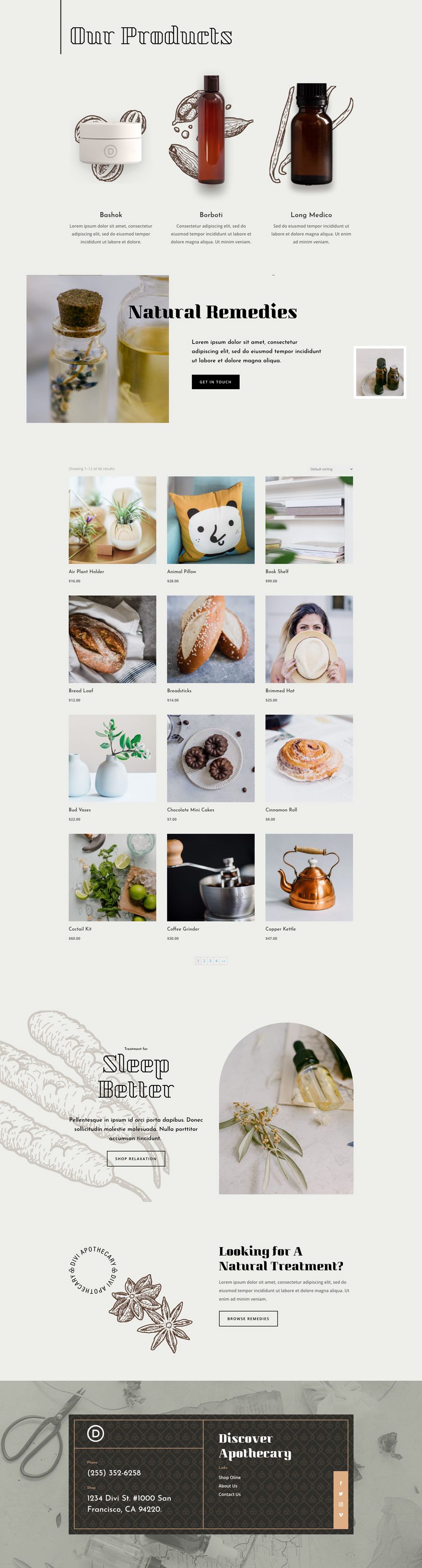 divi apothecary layout pack