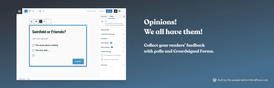 O plug-in CrowdSignal Forms