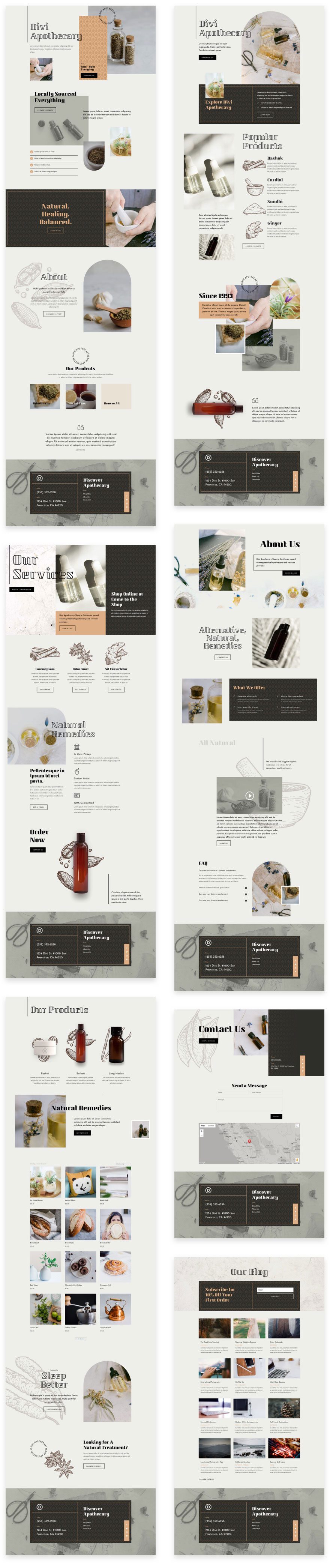 divi apothecary layout pack