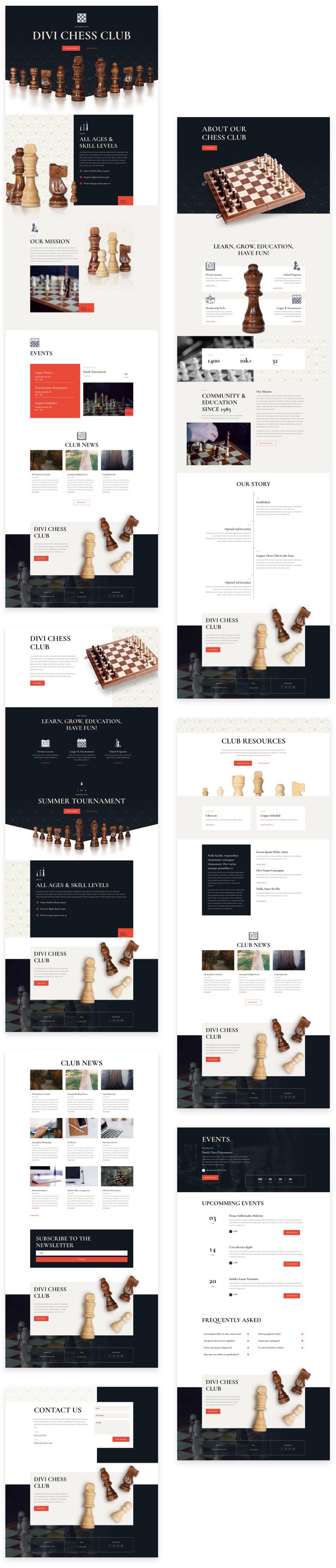 Chess Club Blog Page Divi Layout by Elegant Themes