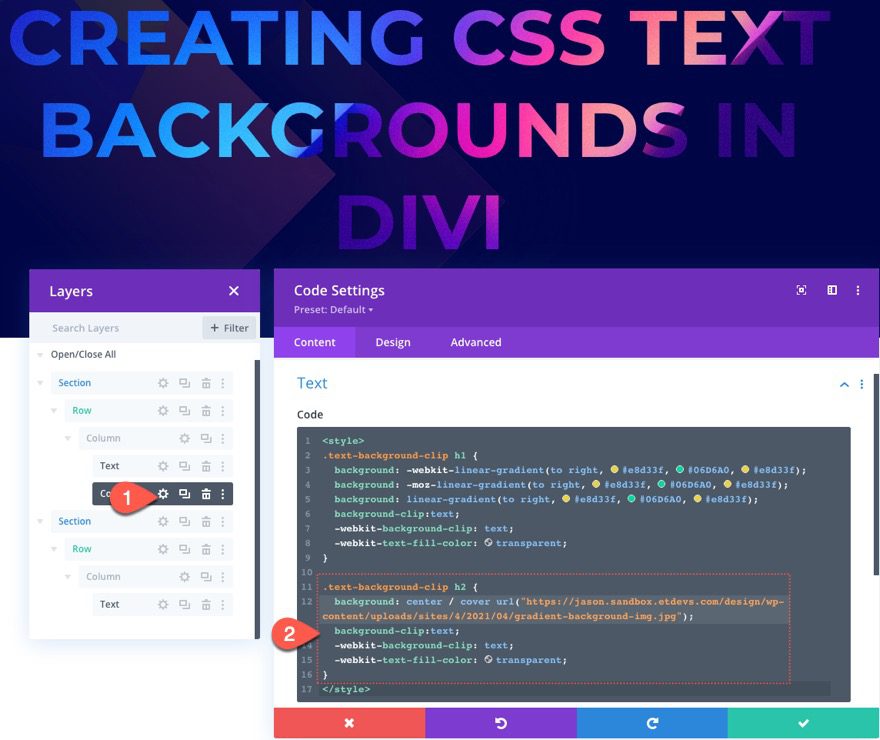 How to Design CSS Text Backgrounds in Divi Using background-clip