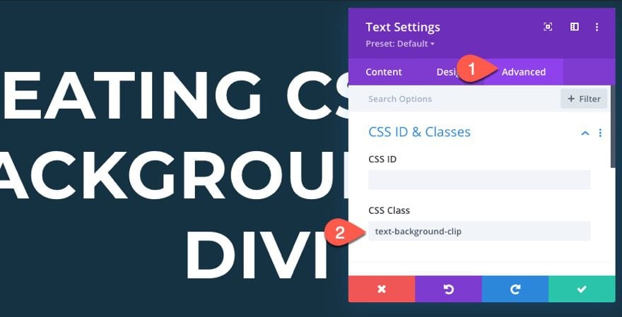 css text backgrounds in divi