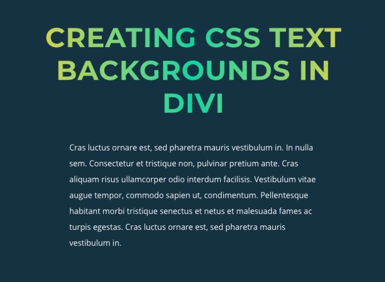 How to Design CSS Text Backgrounds in Divi Using background-clip