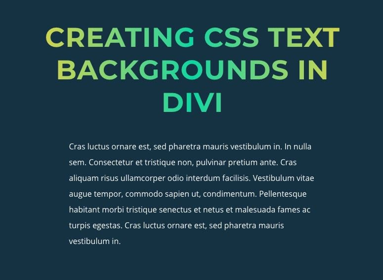 css text backgrounds in divi