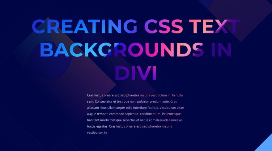 css text backgrounds in divi