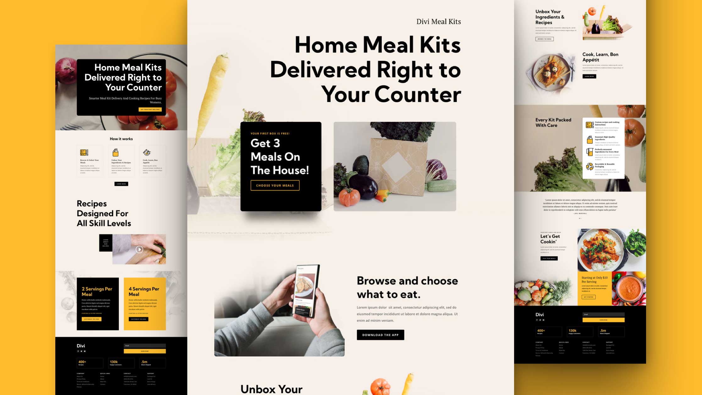 Get a FREE Meal Kit Layout Pack for Divi