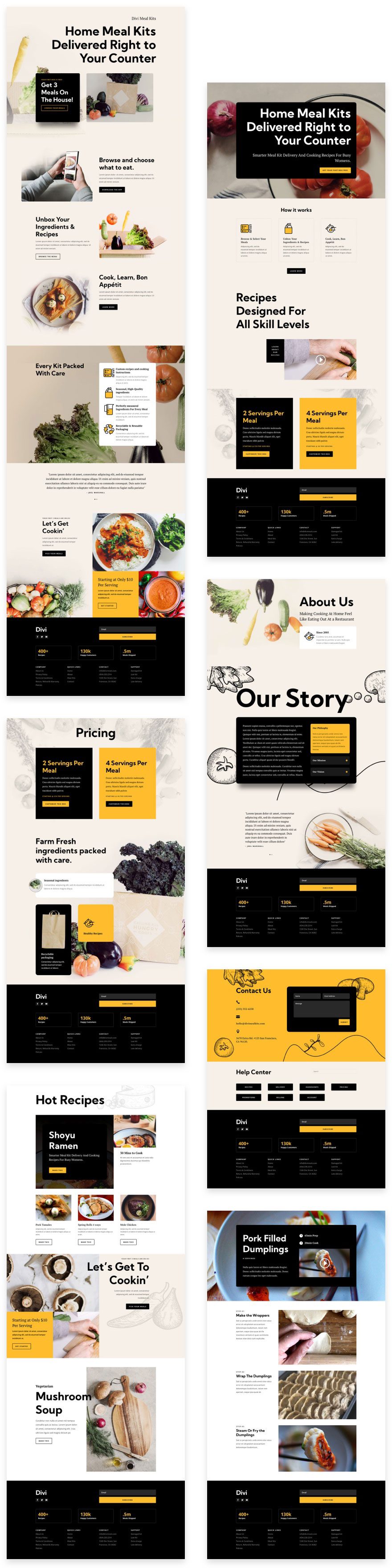 divi meal kit layout pack