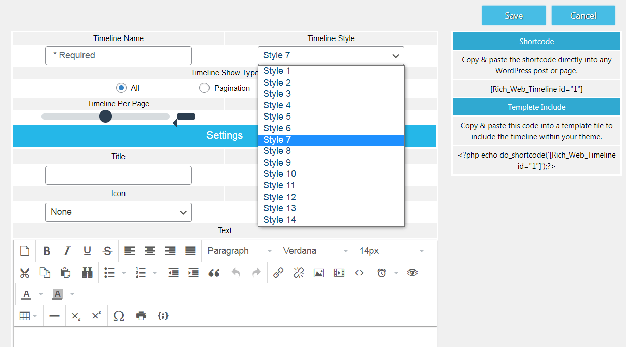 The Event Timeline plugin in action.