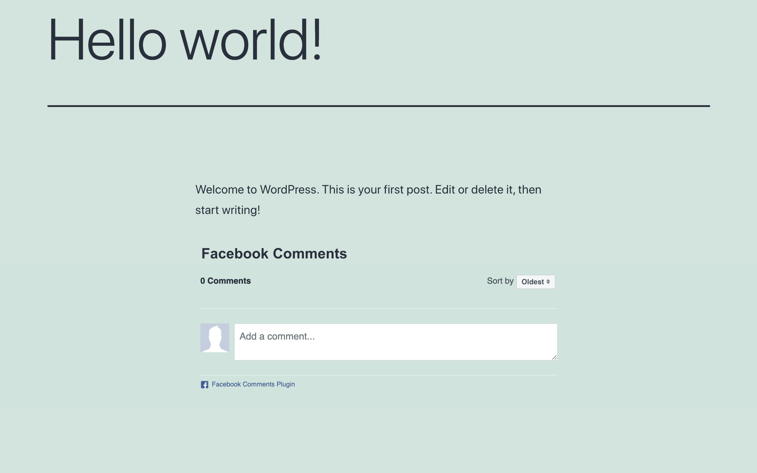 A Facebook comment box on a WordPress blog post.