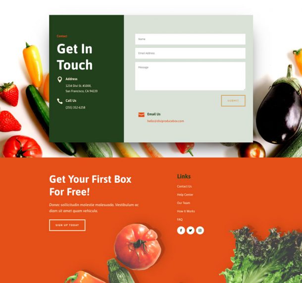 Get a FREE Produce Box Layout Pack for Divi