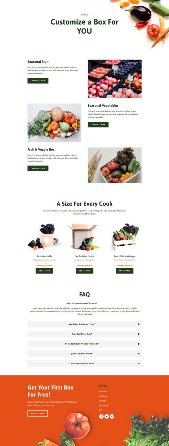 Get a FREE Produce Box Layout Pack for Divi