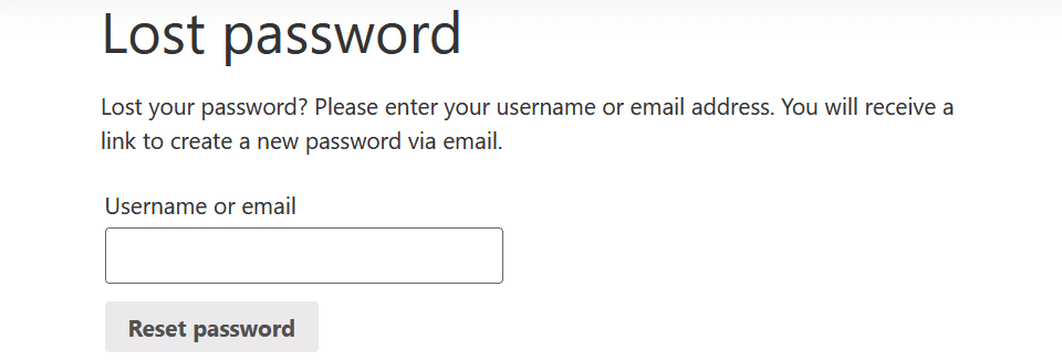 Resetting your WordPress password.