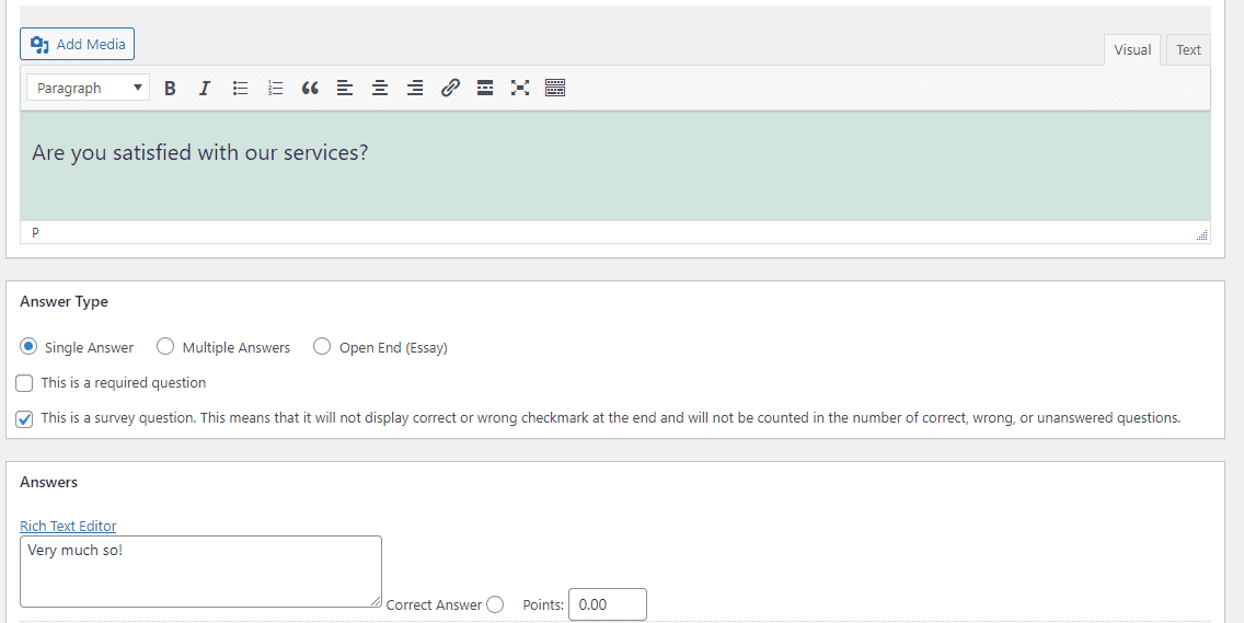 Creating a survey using Watu Quiz.