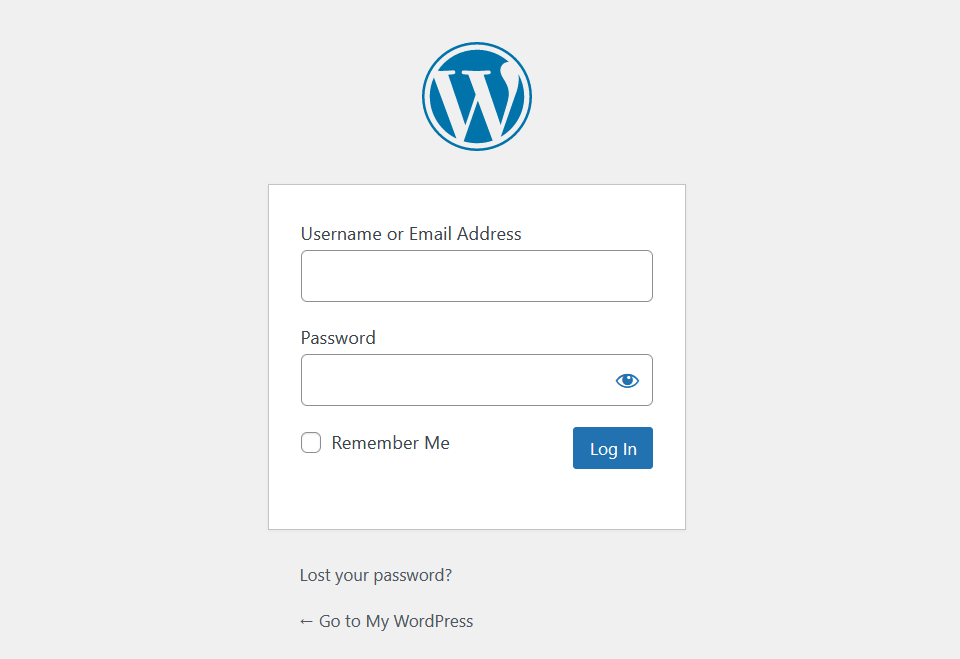 La page de connexion WordPress.