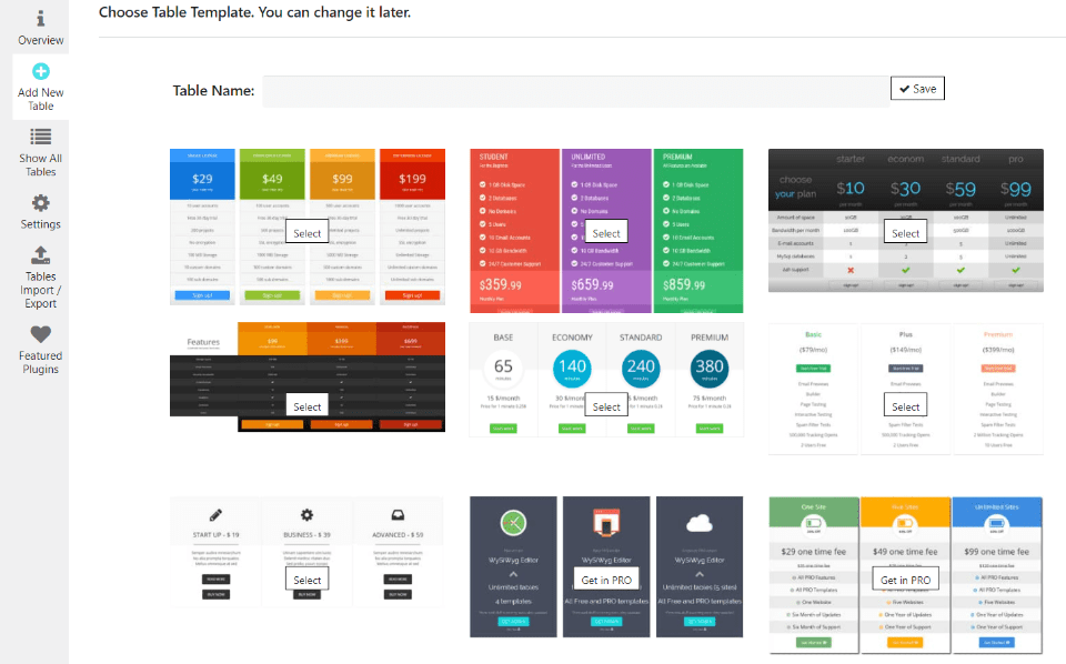 Pricing Table by Supsystic