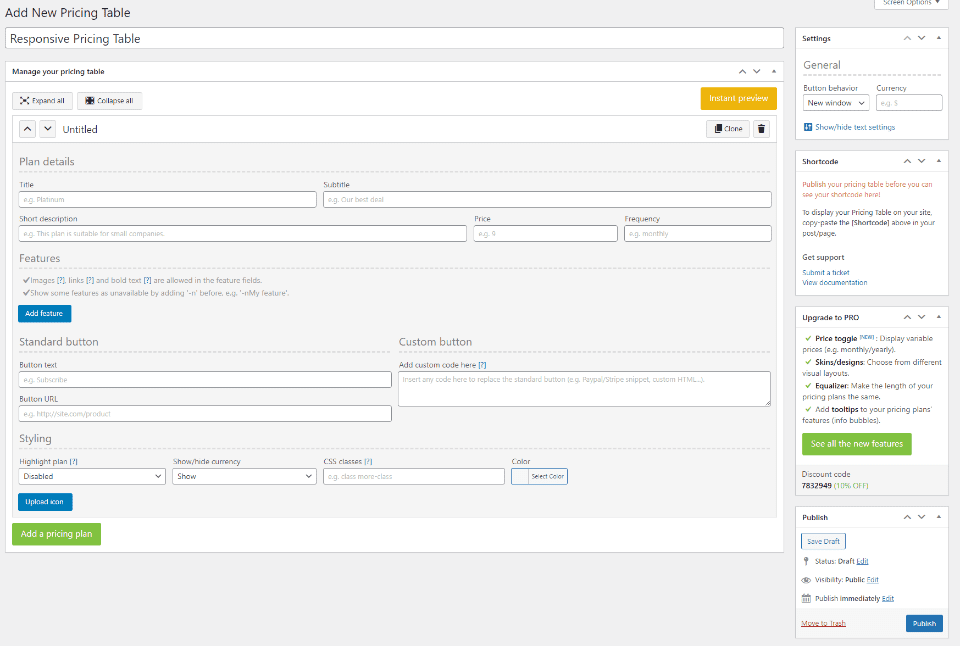 Responsive Pricing Table