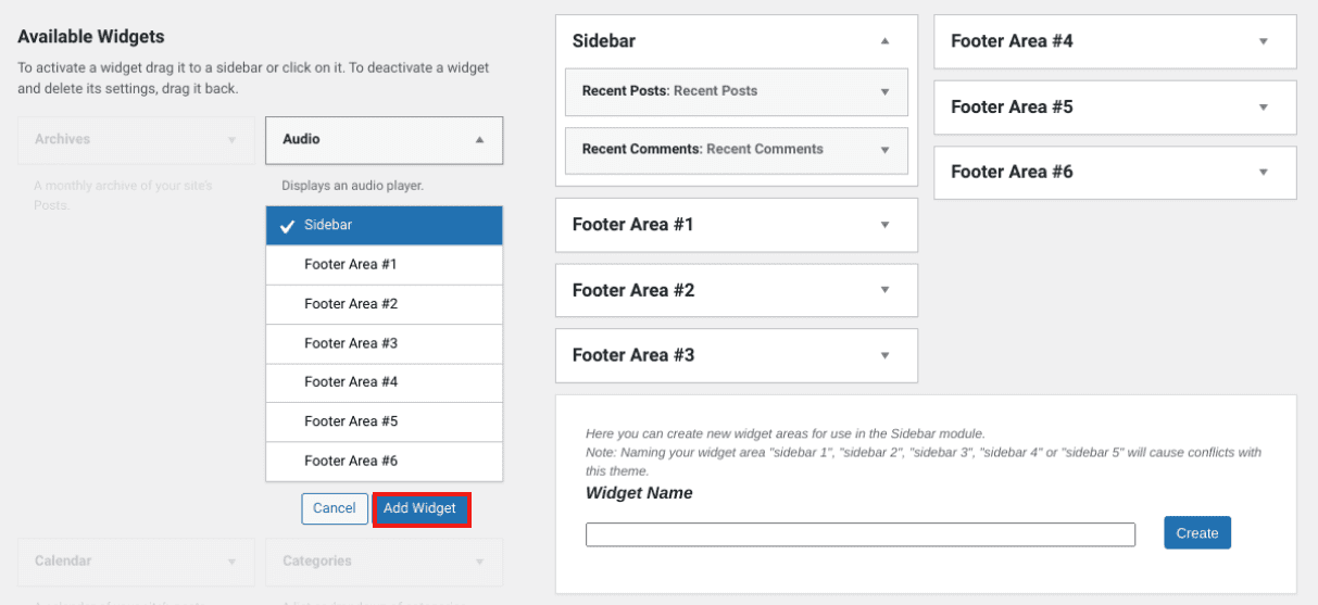 Adding a WordPress widget.