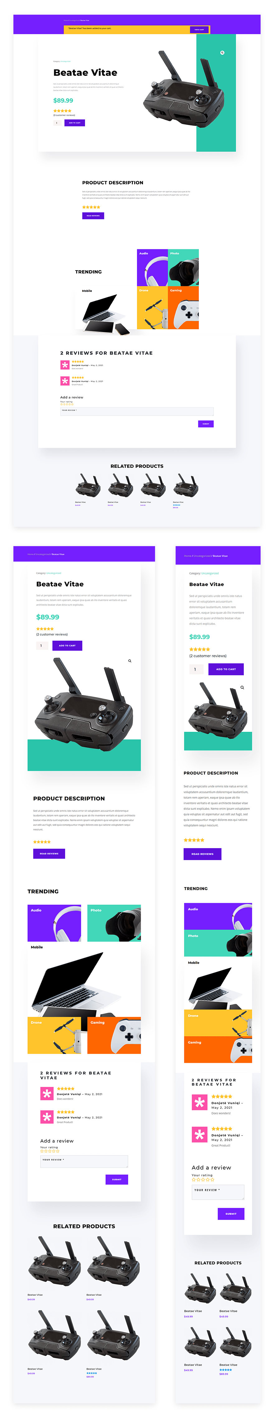 electronics store product page template