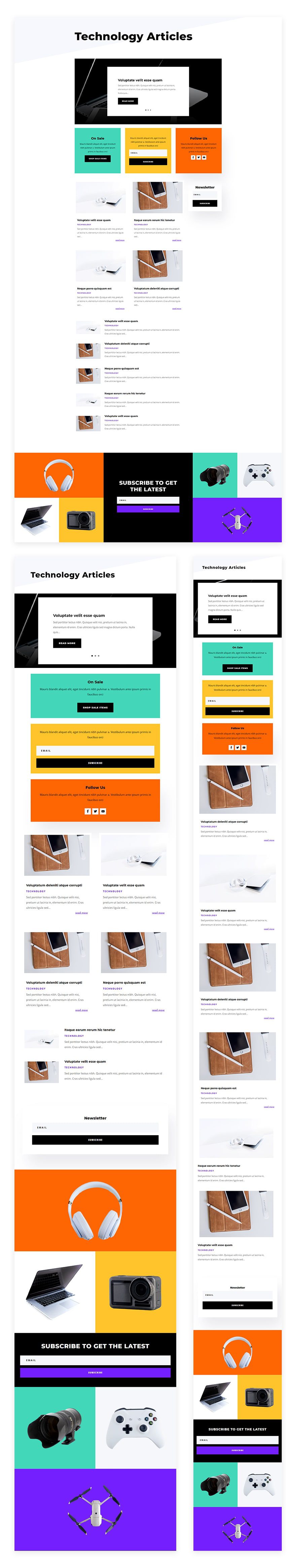 electronics category page template