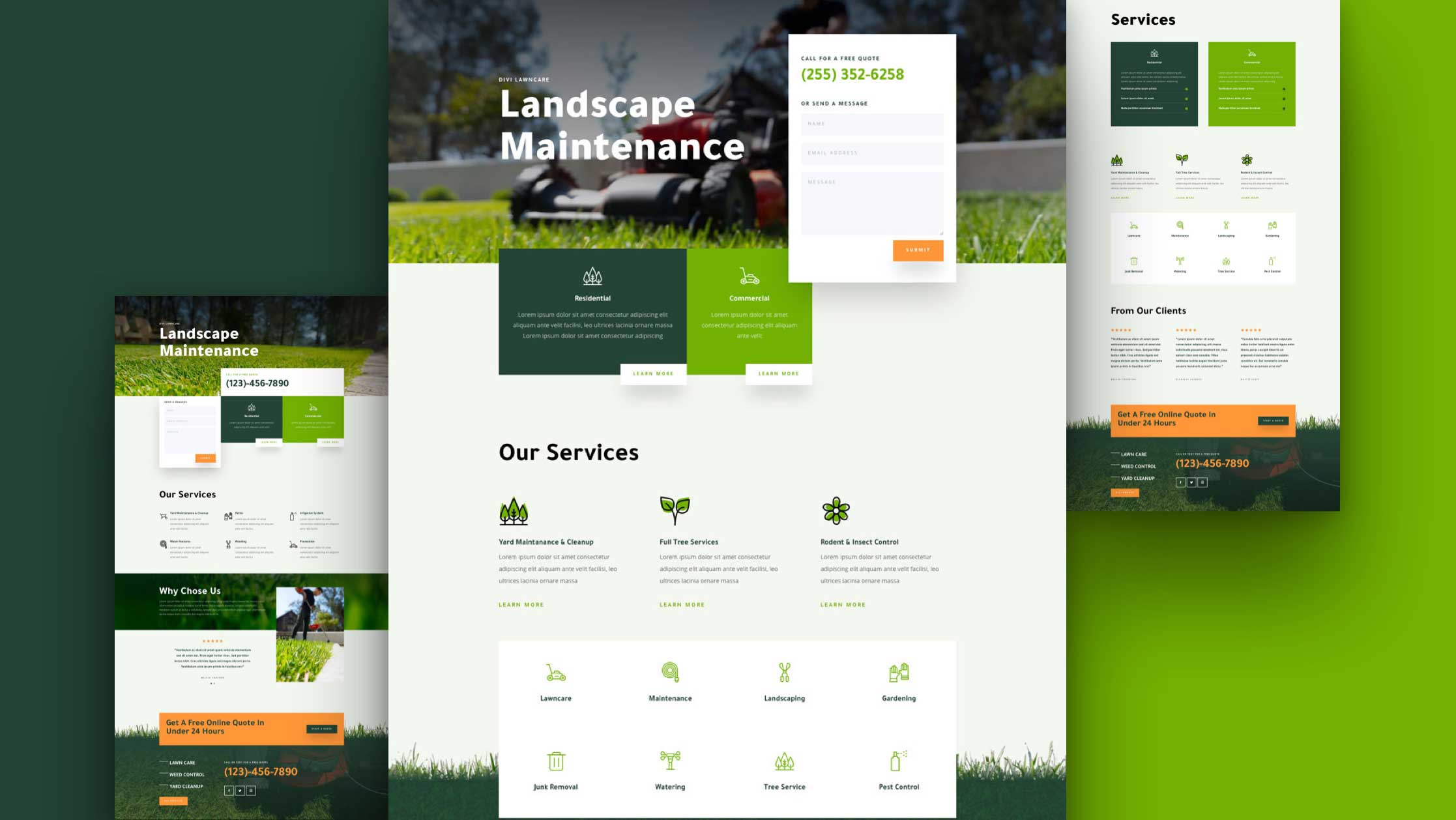 Get a FREE Landscape Maintenance Layout Pack for Divi