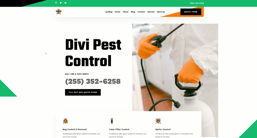 pest control header footer