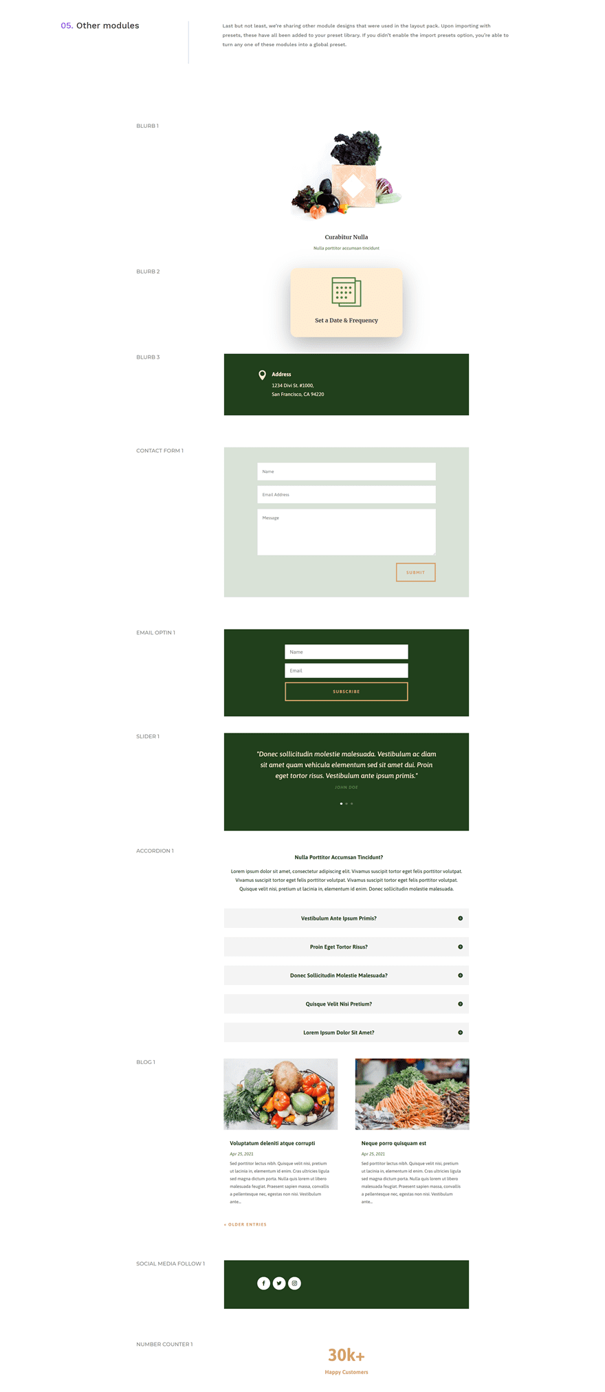 produce box global presets style guide