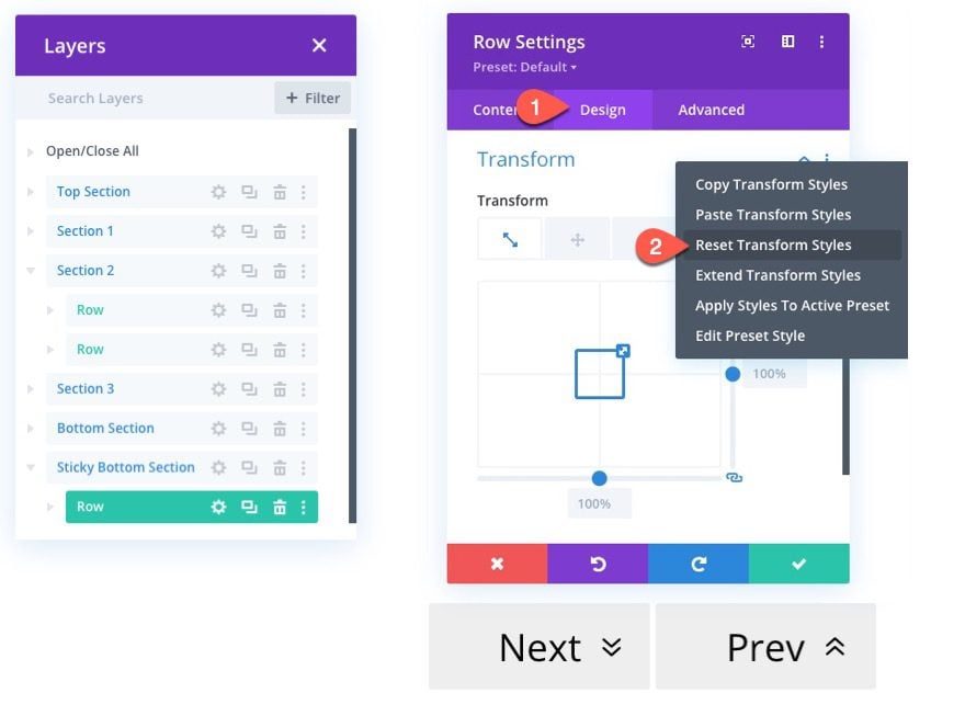 sticky page navigation links to divi sections