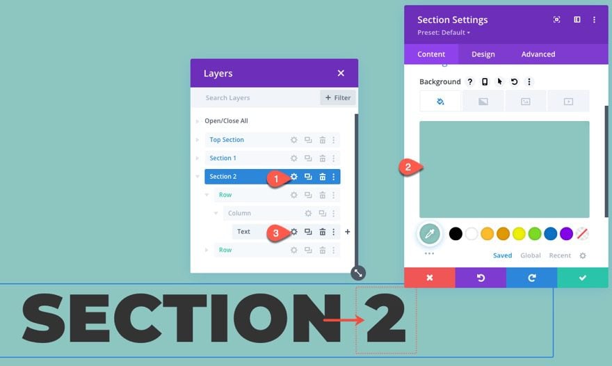 sticky page navigation links to divi sections