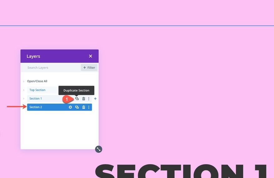 sticky page navigation links to divi sections