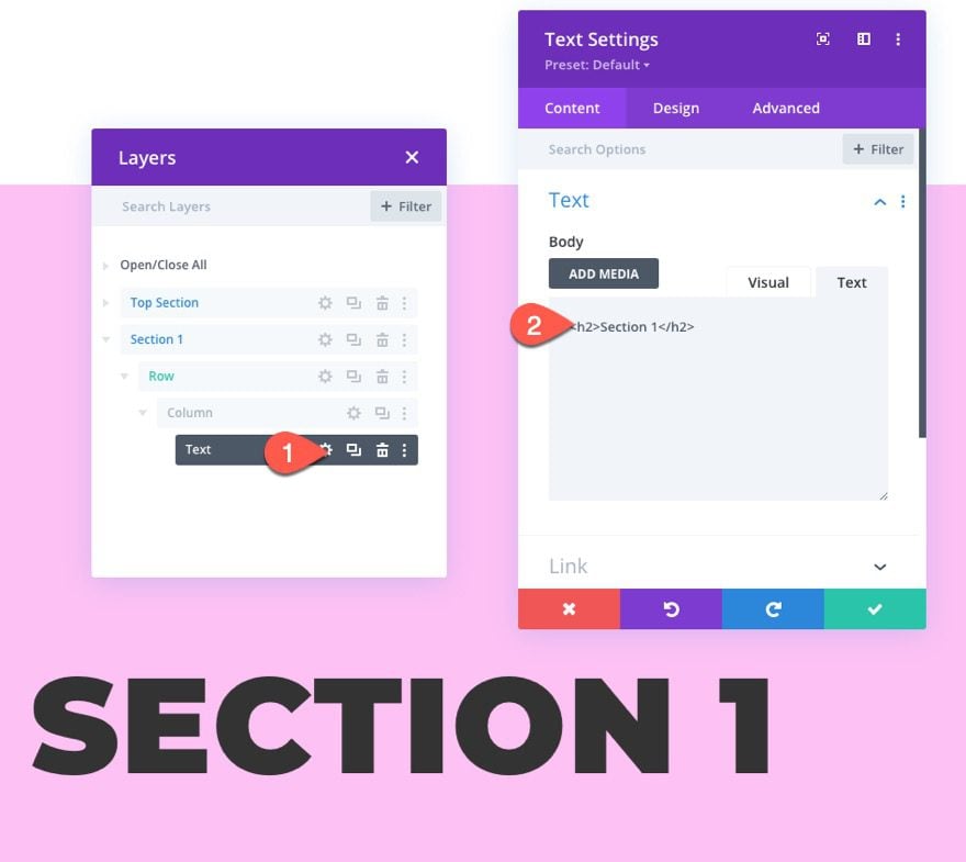 sticky page navigation links to divi sections