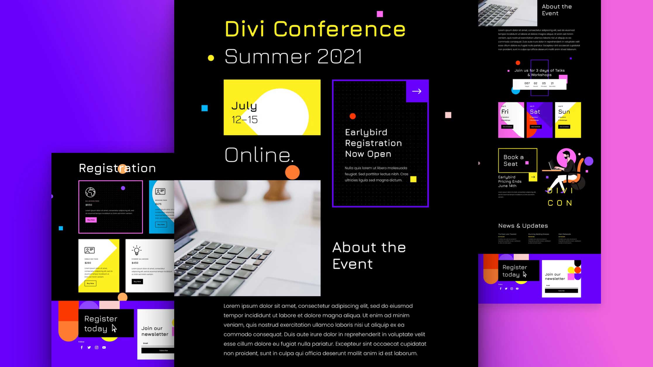 Get a FREE Virtual Conference Layout Pack for Divi