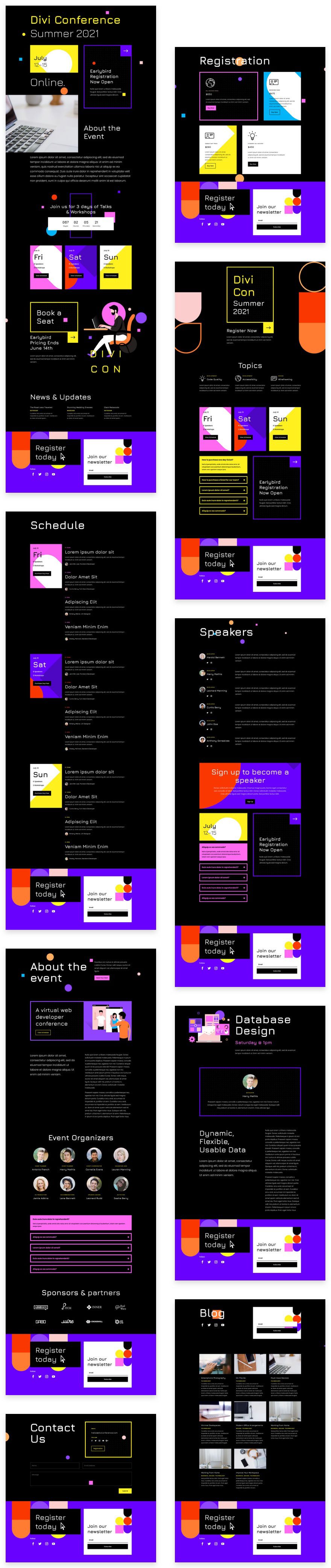 divi virtual conference layout pack