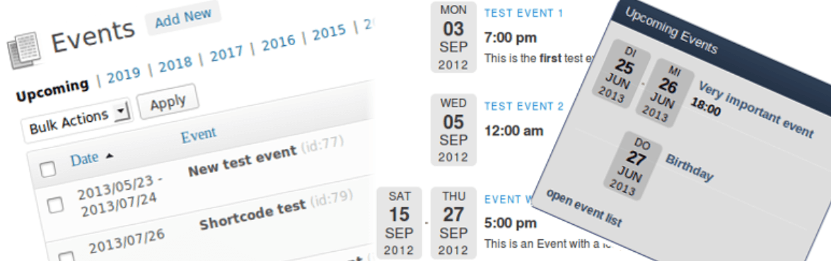 The Event List plugin