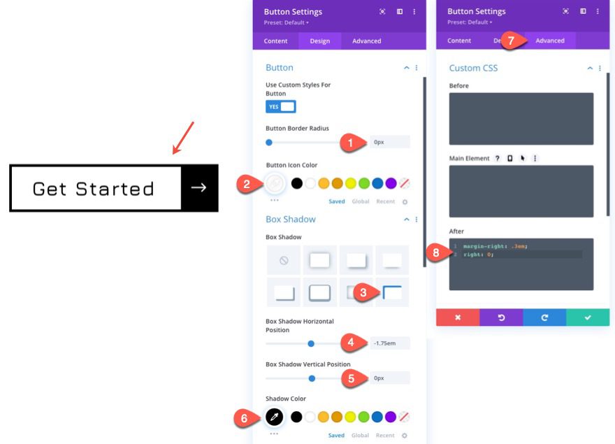 fluid button designs in divi